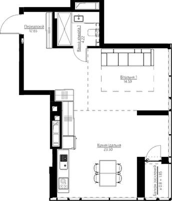 1-комнатная 56.81 м² в ЖК Happy House от 43 956 грн/м², Киев