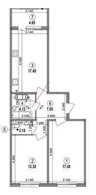 2-комнатная 66.79 м² в ЖК LaLaLand от 27 900 грн/м², Киев