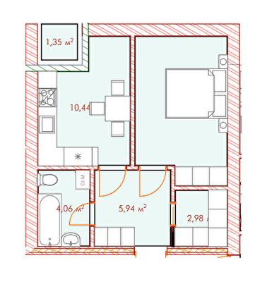 1-кімнатна 38 м² в ЖК Cherry House 4 від 18 000 грн/м², смт Гостомель