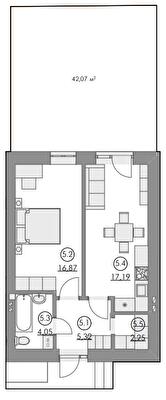 1-кімнатна 45.68 м² в ЖК Cherry House 4 від 18 000 грн/м², смт Гостомель