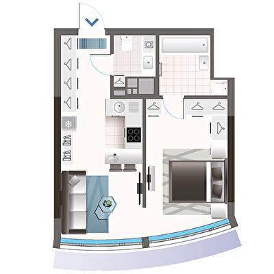 1-комнатная 39.81 м² в ЖК Oasis от 44 000 грн/м², Киев
