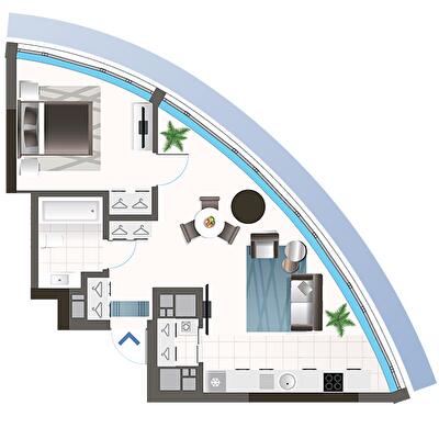 1-комнатная 41.91 м² в ЖК Oasis от 44 000 грн/м², Киев