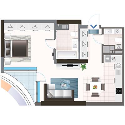 1-комнатная 55.42 м² в ЖК Oasis от 44 000 грн/м², Киев