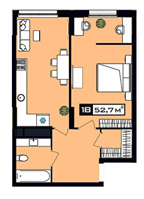 1-комнатная 52.7 м² в ЖК PEYOT от 28 350 грн/м², Днепр