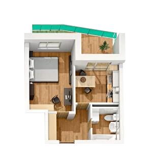 1-кімнатна 34.84 м² в ЖК Калейдоскоп 2 від 17 750 грн/м², смт Таїрове