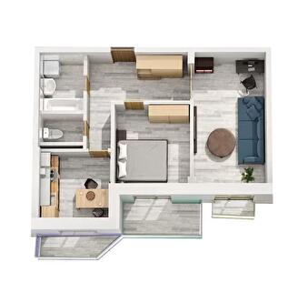 2-кімнатна 49.45 м² в ЖК Калейдоскоп 2 від 17 750 грн/м², смт Таїрове