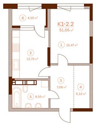 1-кімнатна 51.05 м² в ЖК Stanford від 65 450 грн/м², Київ