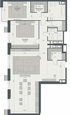 2-комнатная 150.04 м² в ЖК TRIIINITY от 79 900 грн/м², Киев