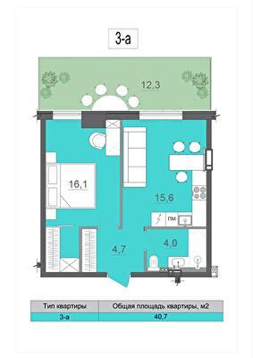 1-комнатная 48.34 м² в МФК CITE от 34 000 грн/м², Днепр
