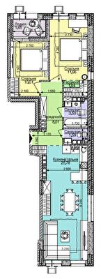 2-комнатная 64.24 м² в ЖК Комфорт Таун от 60 750 грн/м², Киев
