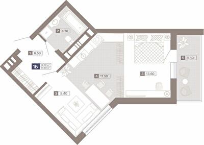 1-кімнатна 49.8 м² в ЖК Лук'янівський каскад від 43 650 грн/м², Київ