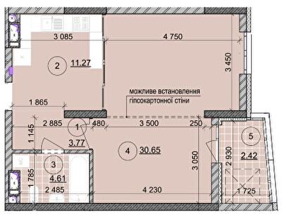 1-комнатная 52.72 м² в ЖК на ул. Евгена Маланюка (Сагайдака), 101 от 43 500 грн/м², Киев
