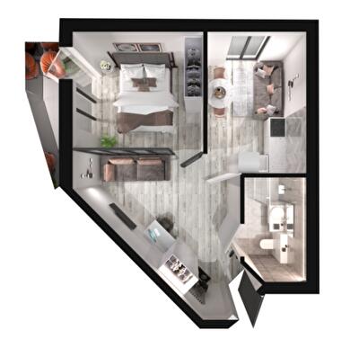 1-комнатная 42.36 м² в ЖК Grand Tower от 27 550 грн/м², Днепр