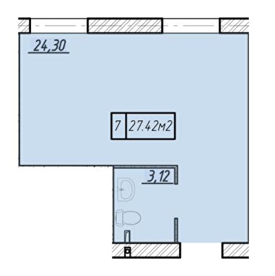 Смарт 27.42 м² в МФК GRAND WELLNESS CENTER от 19 700 грн/м², Днепр