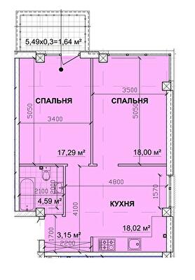 2-комнатная 64.33 м² в ЖК PARKOVIY от 17 900 грн/м², г. Кривой рог
