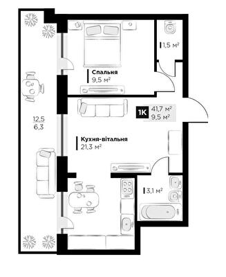 1-комнатная 41.7 м² в ЖК SILENT PARK от 27 600 грн/м², Львов