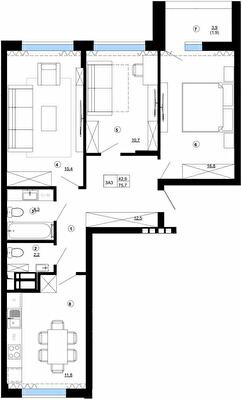 3-комнатная 75.7 м² в ЖК Paradise Avenue от 23 000 грн/м², с. Крюковщина