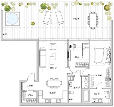 2-комнатная 121.64 м² в ЖК Lion Hills от 56 850 грн/м², с. Лесники
