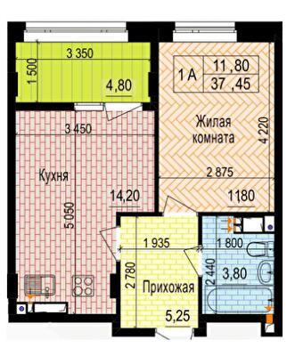 1-комнатная 37.45 м² в ЖК Аквамарин от 28 500 грн/м², Харьков