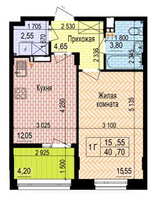 1-комнатная 40.7 м² в ЖК Аквамарин от 28 500 грн/м², Харьков