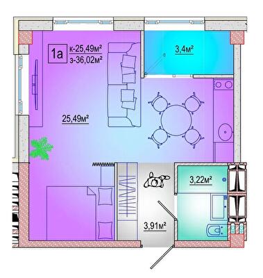 Студия 36.02 м² в ЖК Центр от 49 550 грн/м², Харьков
