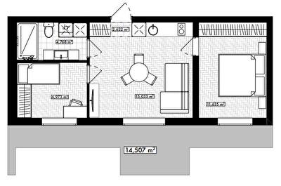 2-комнатная 45.38 м² в ЖК Rothenburg House от 28 450 грн/м², с. Петропавловская Борщаговка