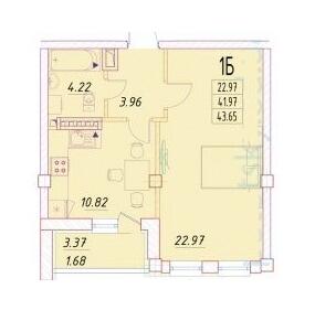 1-кімнатна 43.65 м² в ЖК Дім Потоцького від 36 250 грн/м², Одеса