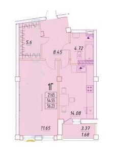 1-кімнатна 56.23 м² в ЖК Дім Потоцького від 36 250 грн/м², Одеса