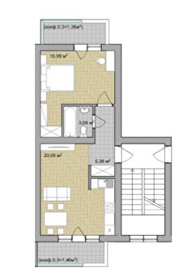 1-комнатная 44.6 м² в ЖК Долина Роз от 16 800 грн/м², г. Дрогобыч