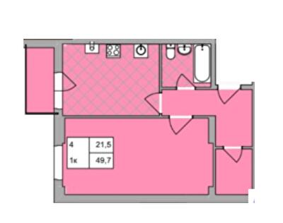 1-комнатная 49.7 м² в ЖК Авиатор от 15 000 грн/м², Хмельницкий
