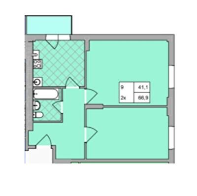 2-комнатная 66.9 м² в ЖК Авиатор от 15 000 грн/м², Хмельницкий