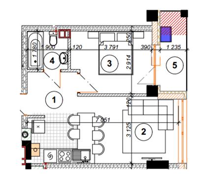 1-комнатная 39.6 м² в ЖК Park Residence от 22 400 грн/м², Ивано-Франковск