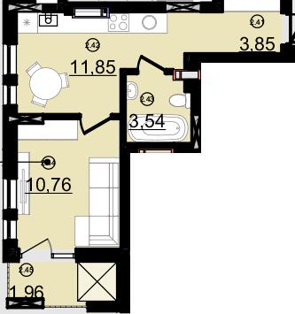 1-кімнатна 32 м² в ЖК Зоряний від 14 000 грн/м², Ужгород