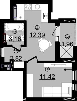 1-кімнатна 32.2 м² в ЖК Зоряний від 14 000 грн/м², Ужгород