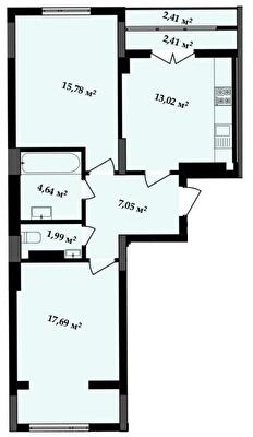 2-кімнатна 64.99 м² в ЖК Імперія від 16 000 грн/м², Івано-Франківськ