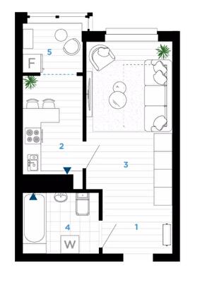1-кімнатна 35 м² в ЖК А5 від 32 700 грн/м², Івано-Франківськ