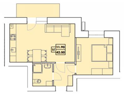 1-кімнатна 42.5 м² в ЖК Крайобраз від 123 380 грн/м², м. Яремче