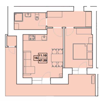 1-кімнатна 47.2 м² в ЖК Крайобраз від 123 380 грн/м², м. Яремче