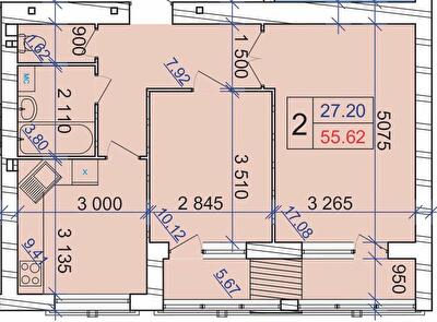 2-комнатная 55.62 м² в ЖК Grand Royal от 15 000 грн/м², Хмельницкий