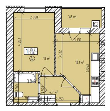 1-комнатная 35.7 м² в ЖК Автобиография от 14 200 грн/м², Хмельницкий