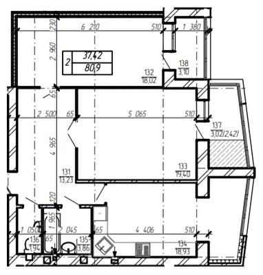 3-комнатная 80.9 м² в ЖК Шевченко от 21 500 грн/м², Хмельницкий