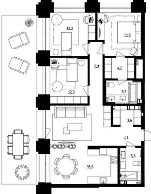 3-кімнатна 117.5 м² в ЖК Doma Trabotti від 62 850 грн/м², Одеса