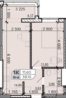 1-кімнатна 38.15 м² в ЖК Акварель-8 від 21 150 грн/м², с. Лиманка
