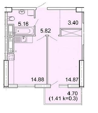 1-кімнатна 46.11 м² в ЖК Акрополь від 41 900 грн/м², Одеса