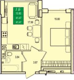 1-кімнатна 41.47 м² в ЖК Приморські Сади від 22 700 грн/м², Одеса