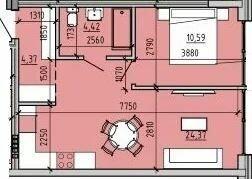1-кімнатна 42.72 м² в ЖК Простір на 9-й Фонтана від 33 800 грн/м², Одеса