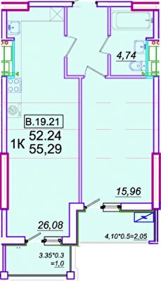 1-кімнатна 54.18 м² в ЖК Родос від 27 800 грн/м², Одеса