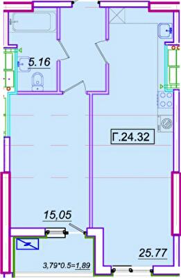 1-кімнатна 54.22 м² в ЖК Родос від 27 800 грн/м², Одеса