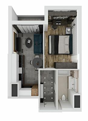 1-кімнатна 41.77 м² в ЖК Елада від 26 600 грн/м², Одеса
