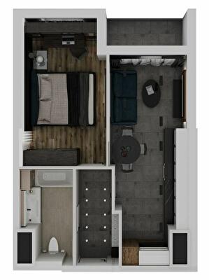 1-кімнатна 43.43 м² в ЖК Елада від 26 600 грн/м², Одеса